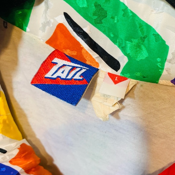 80’s Tail Vintage Tennis Zip Up Jacket with Vibrant Abstract Print - Picture 6 of 11